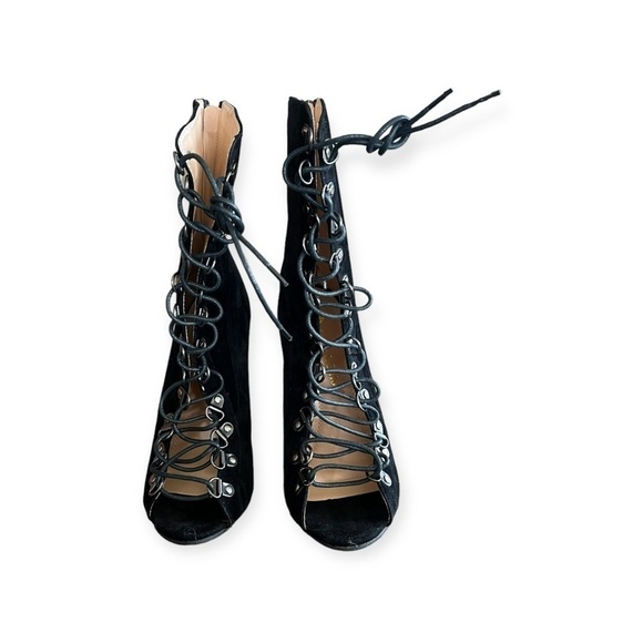 Chase & Chloe shoes boots tie front heels open toe Size 6 - Picture 3 of 11